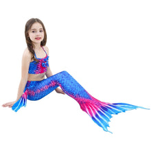 Load image into Gallery viewer, 3 PCS / Sets Children Swimming Mermaid Tails Bikini Cosplay Mermaid Swimwear, Size: 110