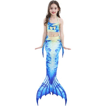Load image into Gallery viewer, 3 PCS / Sets Children Swimming Mermaid Tails Bikini Cosplay Mermaid Swimwear, Size: 150, Size: 150