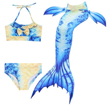 Load image into Gallery viewer, 3 PCS / Sets Children Swimming Mermaid Tails Bikini Cosplay Mermaid Swimwear, Size: 150, Size: 150