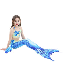 Load image into Gallery viewer, 3 PCS / Sets Children Swimming Mermaid Tails Bikini Cosplay Mermaid Swimwear, Size: 150, Size: 150