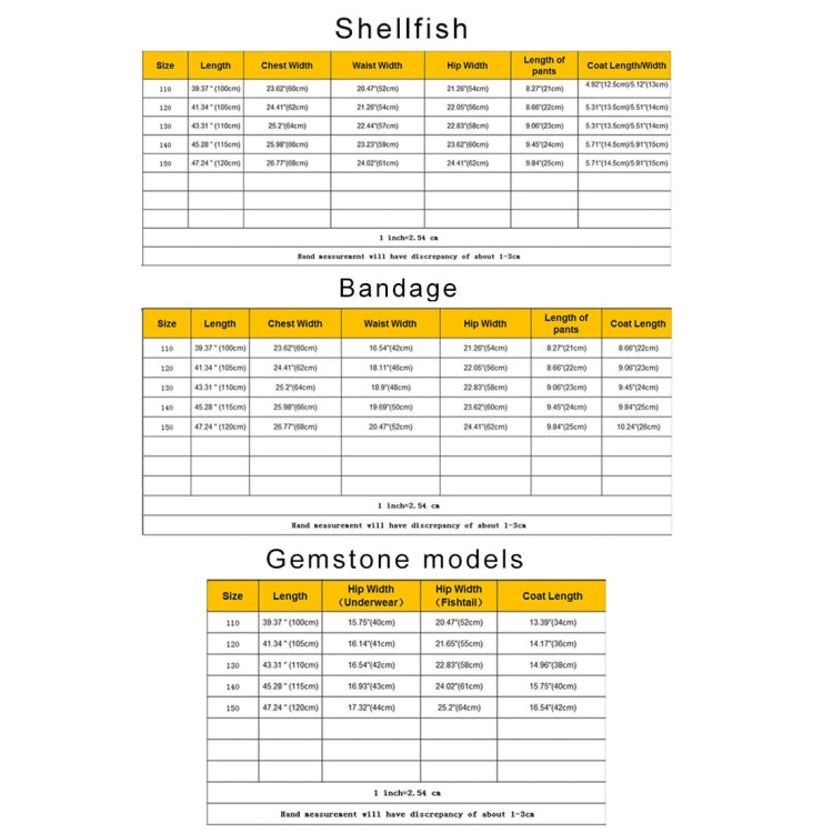 3 PCS / Sets Children Swimming Mermaid Tails Bikini Cosplay Mermaid Swimwear, Size: 130