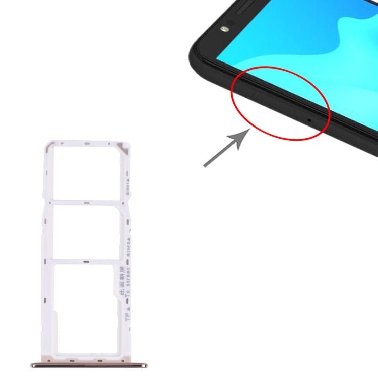 SIM Card Tray + SIM Card Tray + Micro SD Card Tray for Huawei Enjoy 8e, For Huawei Enjoy 8e