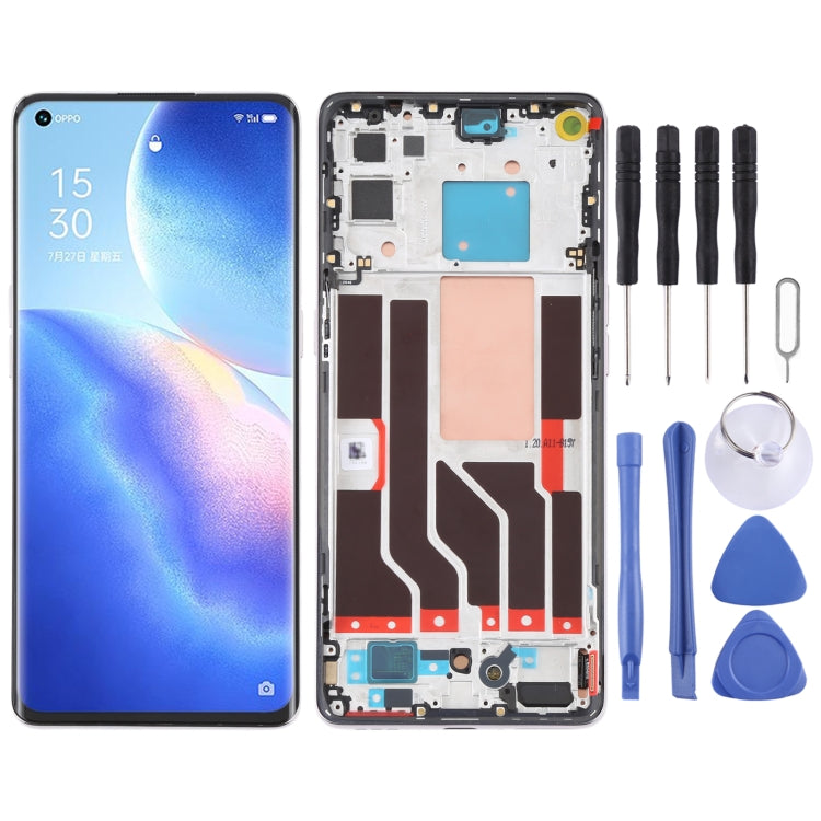Original LCD Screen and Digitizer Full Assembly with Frame For OPPO Reno5 Pro 5G