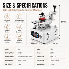 Load image into Gallery viewer, TBK 988C LCD Rotary Separator Middle Frame Remover, TBK 988C