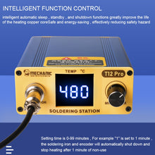 Load image into Gallery viewer, Mechanic T12 Pro Intelligent Anti-static Digital Heating Solder Station, US Plug, T12 Pro (US Plug), T12 Pro (EU Plug)