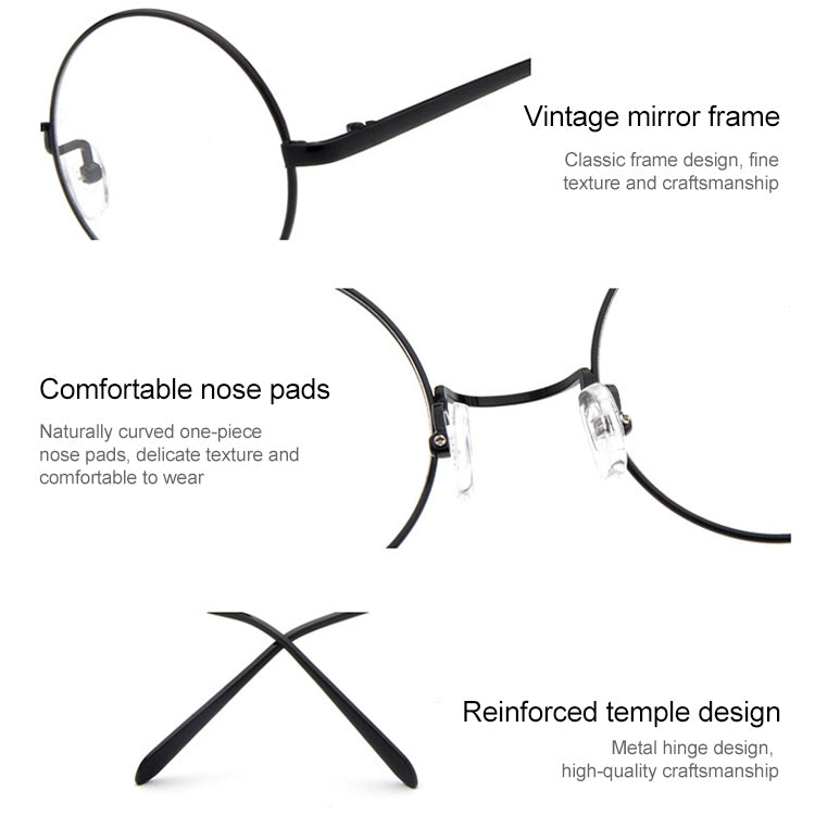 Round-Framed Glasses Small Fresh, Golden, Silver, Bronze, Gun gray, Round-Framed Glasses