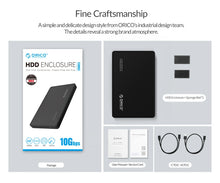 Load image into Gallery viewer, ORICO 2.5 inch Type-C Hard Drive Enclosure, USB 3.1 Gen2 Type-C
