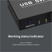 Load image into Gallery viewer, 2x4 USB Switch 2 Port PCs Sharing 4 Devices for Printer Keyboard Mouse Monitor, 2x4 USB Switc