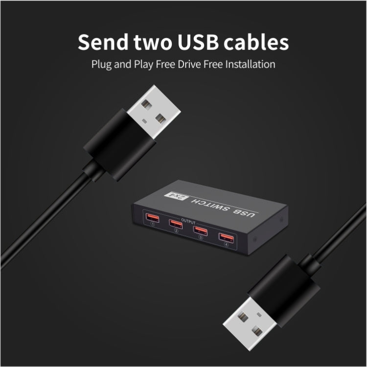 2x4 USB Switch 2 Port PCs Sharing 4 Devices for Printer Keyboard Mouse Monitor, 2x4 USB Switc