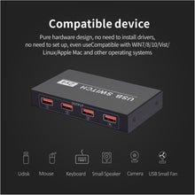 Load image into Gallery viewer, 2x4 USB Switch 2 Port PCs Sharing 4 Devices for Printer Keyboard Mouse Monitor, 2x4 USB Switc