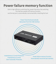 Load image into Gallery viewer, 2x4 USB Switch 2 Port PCs Sharing 4 Devices for Printer Keyboard Mouse Monitor, 2x4 USB Switc