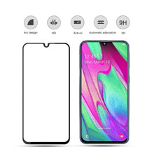 Load image into Gallery viewer, mocolo 0.33mm 9H 2.5D Full Glue Silk Print Tempered Glass Film for Galaxy A40, Support Fingerprint Unlock(Black)