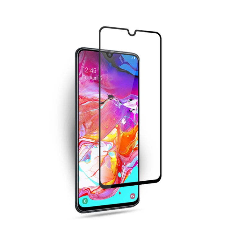 mocolo 0.33mm 9H 2.5D Full Glue Silk Print Tempered Glass Film for Galaxy A70, Support Fingerprint Unlock(Black)