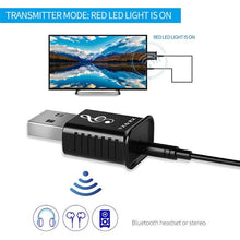 Load image into Gallery viewer, MSD168 2 in 1 Bluetooth Transmitter Receiver Mini 3.5mm AUX Stereo Wireless Bluetooth 5.0 Adapter For Car TV PC MP3