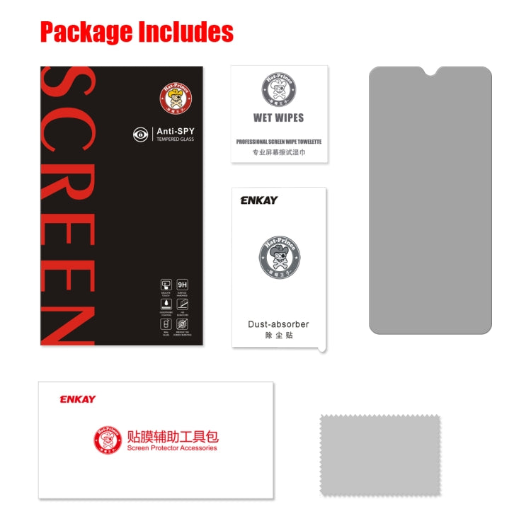 ENKAY Hat-Prince 0.26mm 9H 2.5D Privacy Anti-glare Tempered Glass Film for Samsung Galaxy A30 / A50