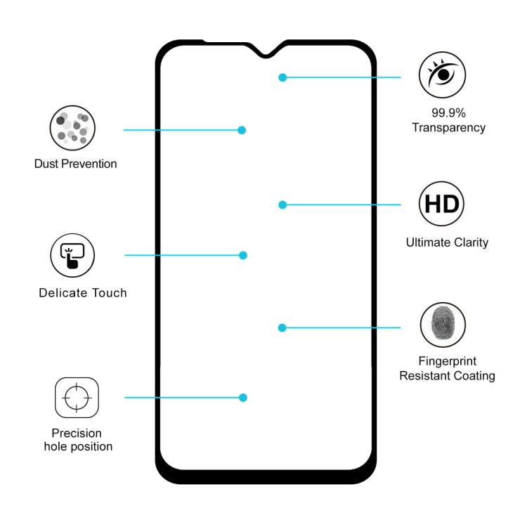ENKAY Hat-prince Full Glue 0.26mm 9H 2.5D Tempered Glass Film for Samsung Galaxy A10
