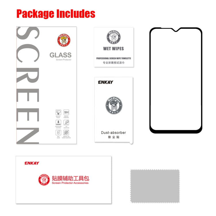 ENKAY Hat-prince Full Glue 0.26mm 9H 2.5D Tempered Glass Film for Samsung Galaxy A10