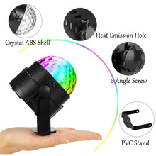 Load image into Gallery viewer, YouOKLight YK2278 3W Sound Activated Party DJ Lighting RBG Disco Ball Strobe Lamp Stage Par Light with 7 Modes, Without Remote Control