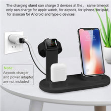 Load image into Gallery viewer, HQ-UD15 Rotatable Wireless Charging Base with Stand for Phones / iWatches / AirPods (Silver)