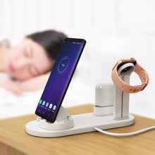 Load image into Gallery viewer, HQ-UD15 Rotatable Wireless Charging Base with Stand for Phones / iWatches / AirPods (Silver)