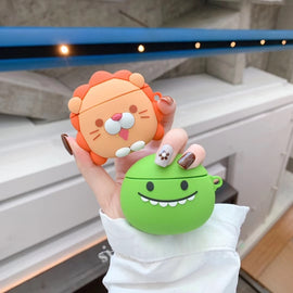 For Apple AirPods 1/2 Generation Universal Wireless Lion And Dinosaur Headphone Holder Bluetooth  Protective Case, Lion