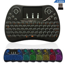 Load image into Gallery viewer, I8 Max 2.4GHz Mini Wireless Keyboard with Touchpad Rechargeable Fly Air Mouse Smart Game 7-color Backlit