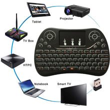 Load image into Gallery viewer, I8 Max 2.4GHz Mini Wireless Keyboard with Touchpad Rechargeable Fly Air Mouse Smart Game 7-color Backlit