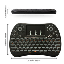 Load image into Gallery viewer, I8 Max 2.4GHz Mini Wireless Keyboard with Touchpad Rechargeable Fly Air Mouse Smart Game 7-color Backlit