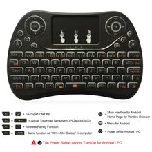 Load image into Gallery viewer, I8 Max 2.4GHz Mini Wireless Keyboard with Touchpad Rechargeable Fly Air Mouse Smart Game 7-color Backlit