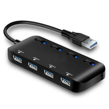 Load image into Gallery viewer, Ultra Speed USB3.0 4 Port Hub with Switch, USB 3.0