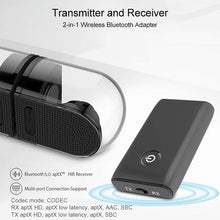 Load image into Gallery viewer, B10S Bluetooth Adapter 5.0 Bluetooth Transmitter Receiver 2 in 1 Bluetooth Adapter, black