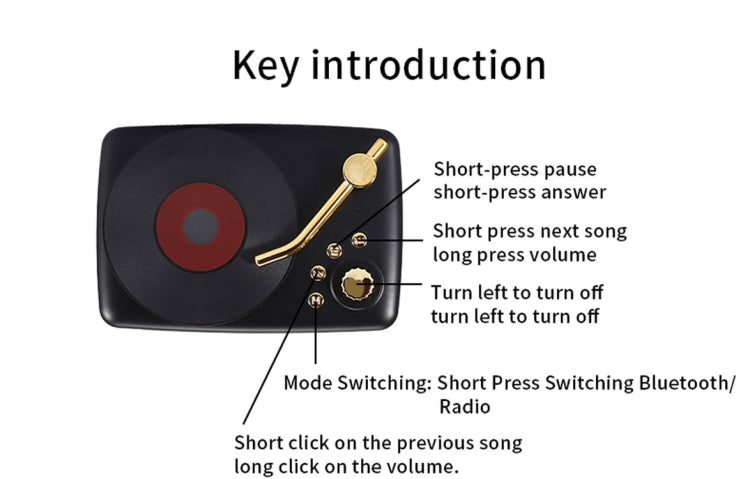 Retro Style Bluetooth Speaker, Built-in High-sensitivity FM Receiving Antenna, Long-term Voyage