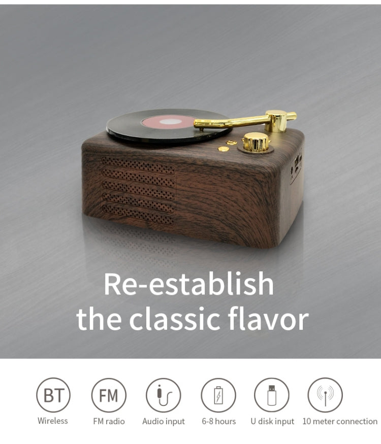 Retro Style Bluetooth Speaker, Built-in High-sensitivity FM Receiving Antenna, Long-term Voyage