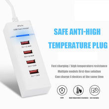 Load image into Gallery viewer, 5V 4.1A 4 USB Ports Charger Adapter with Power Plug Cable, Cable Length: 1.5m, US Plug, US Plug