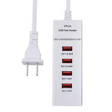 Load image into Gallery viewer, 5V 4.1A 4 USB Ports Charger Adapter with Power Plug Cable, Cable Length: 1.5m, US Plug, US Plug