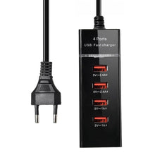 Load image into Gallery viewer, 5V 4.1A 4 USB Ports Charger Adapter with Power Plug Cable, Cable Length: 1.5m, EU Plug, EU Plug