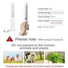 Load image into Gallery viewer, Portable Handheld 3W UV Germicidal Disinfection Lamp Personal Car Travel UV Fast Disinfection Stick, UV Fast Disinfection Stick