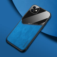 Load image into Gallery viewer, All-inclusive Leather + Organic Glass Phone Case with Metal Iron Sheet, For iPhone 11