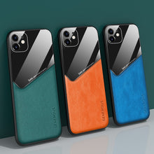 Load image into Gallery viewer, All-inclusive Leather + Organic Glass Phone Case with Metal Iron Sheet, For iPhone 11