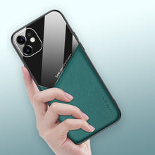 Load image into Gallery viewer, All-inclusive Leather + Organic Glass Phone Case with Metal Iron Sheet, For iPhone 11