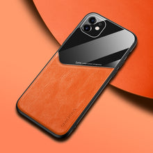 Load image into Gallery viewer, All-inclusive Leather + Organic Glass Phone Case with Metal Iron Sheet, For iPhone 11