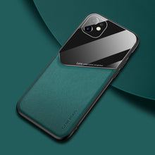 Load image into Gallery viewer, All-inclusive Leather + Organic Glass Phone Case with Metal Iron Sheet, For iPhone 11