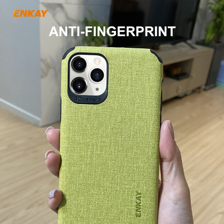 For iPhone 11 Pro ENKAY ENK-PC0322 2 in 1 Business Series Denim Texture PU Leather + TPU Soft Slim Case Cover ＆ 0.26mm 9H 2.5D Tempered Glass Film, For iPhone 11 Pro