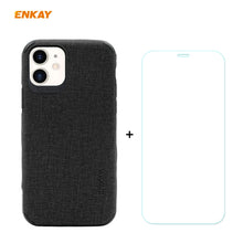 Load image into Gallery viewer, For iPhone 11 ENKAY ENK-PC0312 2 in 1 Business Series Denim Texture PU Leather + TPU Soft Slim Case Cover ＆ 0.26mm 9H 2.5D Tempered Glass Film, For iPhone 11