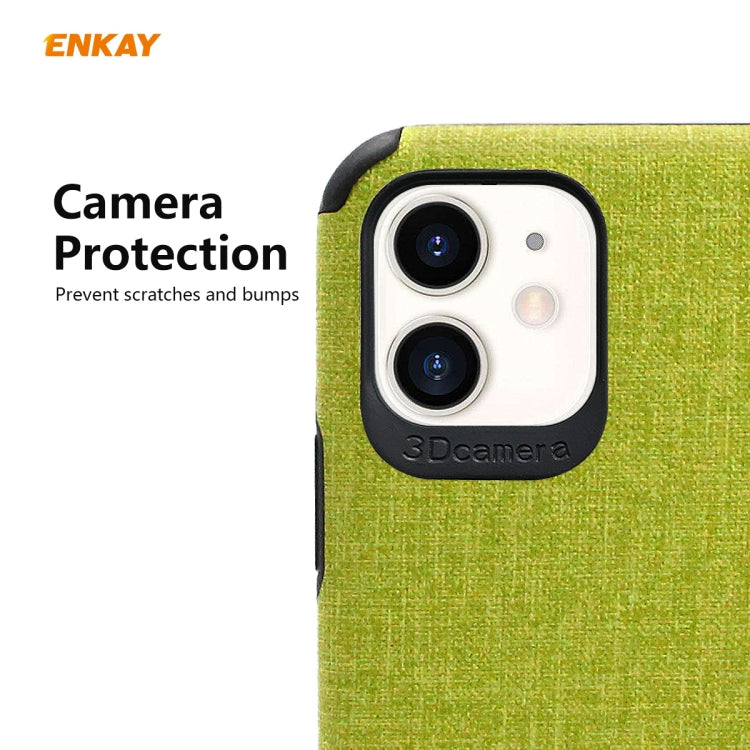 For iPhone 11 ENKAY ENK-PC031 Business Series Denim Texture PU Leather + TPU Soft Slim Case Cover, For iPhone 11