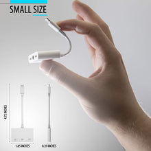 Load image into Gallery viewer, ZS-KL21820 3 in 1 8 Pin to 8 Pin Charging Port + 8 Pin Earphone Jack + 3.5mm Earphone Jack Earphone Adapter Adapter