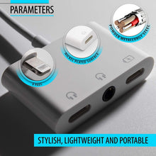 Load image into Gallery viewer, ZS-KL21820 3 in 1 8 Pin to 8 Pin Charging Port + 8 Pin Earphone Jack + 3.5mm Earphone Jack Earphone Adapter Adapter