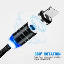 Load image into Gallery viewer, USB to 8 Pin Magnetic Metal Connector Nylon Two-color Braided Magnetic Charging Cable, Cable Length: 1m, 8 Pin