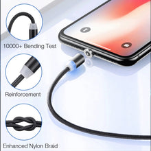 Load image into Gallery viewer, USB to 8 Pin Magnetic Metal Connector Nylon Two-color Braided Magnetic Charging Cable, Cable Length: 1m, 8 Pin