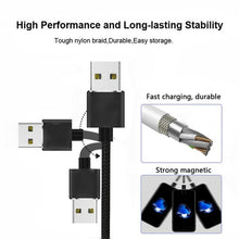Load image into Gallery viewer, USB to 8 Pin Magnetic Metal Connector Nylon Two-color Braided Magnetic Charging Cable, Cable Length: 1m, 8 Pin